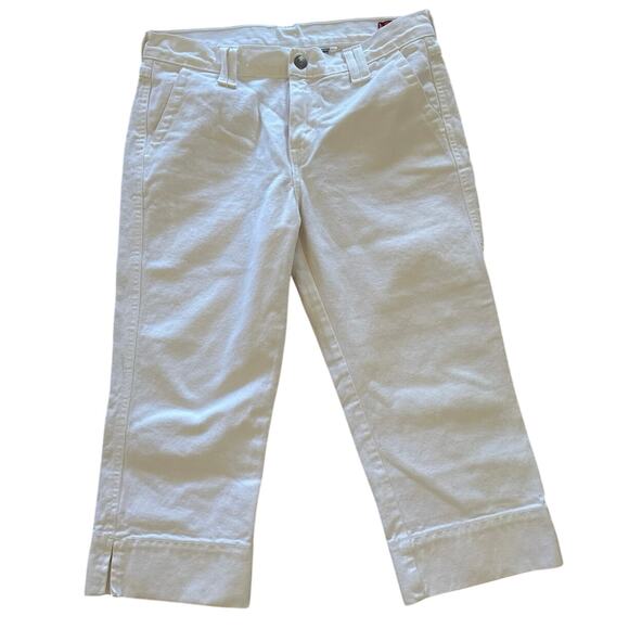 Vtg 90s Levi's Outback Capri Jeans Womens Size 8 PET White Midrise Flap Pockets - Picture 1 of 4